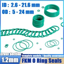Metric Vitons Rubber FKM O Ring Seals 1.2mm Cross Section 2.6mm-21.6mm ID