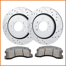 Front Drilled Brake Rotors Ceramic Pads Kit for 2010 2011 2012 - 2020 Ford F-150