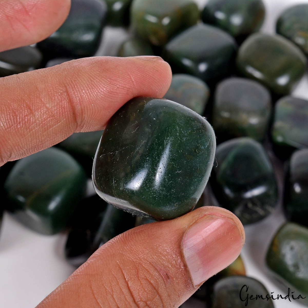 500 Cts/6 Pcs Natural Untreated Green Jasper Tumble Healing