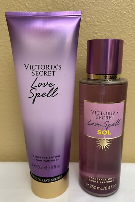 Victorias Secret Love Spell Body Mist Spray & Body Lotion 2pc Set Full Size New