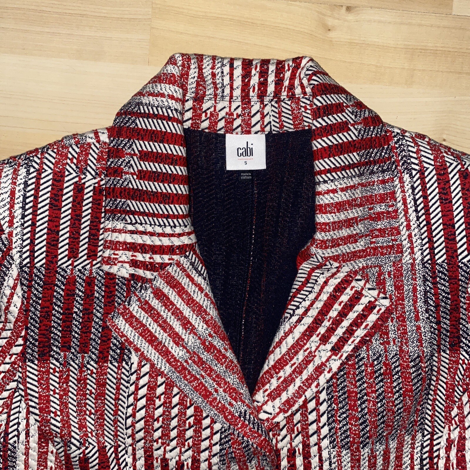 Cabi Small Patchwork Nautical BlazerRed White Nav… - image 7