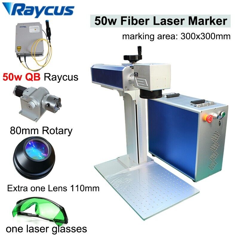 RAYCUS 50W Fiber Laser Marking Machine Engraver Rotary 30x30cm | eBay