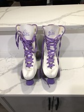 Rink Master Seneca Roller Skates Women's Size 10 Vintage lace up white purple