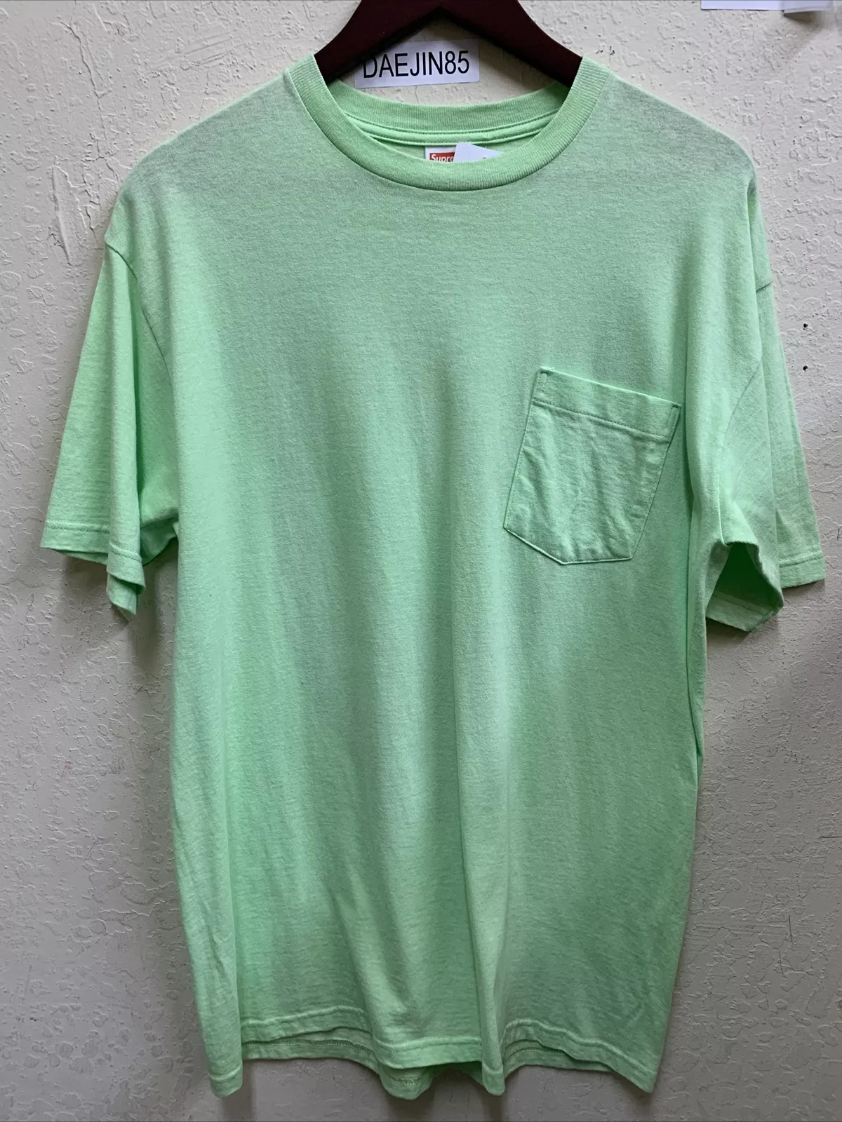 T shirt d'occasion Supreme Dondi vert citron poche avant 100% authentique
