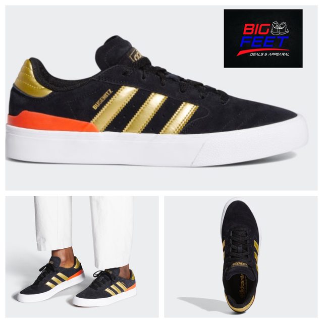 Size 14 Adidas Lifestyle Busenitz Vulc II Skate Athletic Black Gold Red EF8470 | eBay