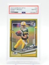 ROBERT BROOKS 2023 DONRUSS OPTIC GOLD PRIZM #69 /10 PACKERS PSA 10 Q1022