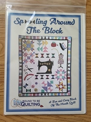Spooling Around the Block Quilt Pattern Bound to be Quilting 55''x60'' Sewing Room
