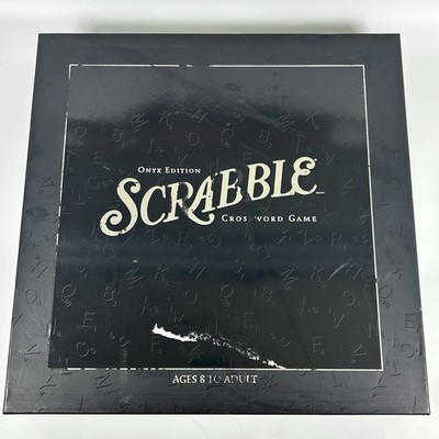 Scrabble Onyx Edition Rotating Turntable Wood Tiles Complete