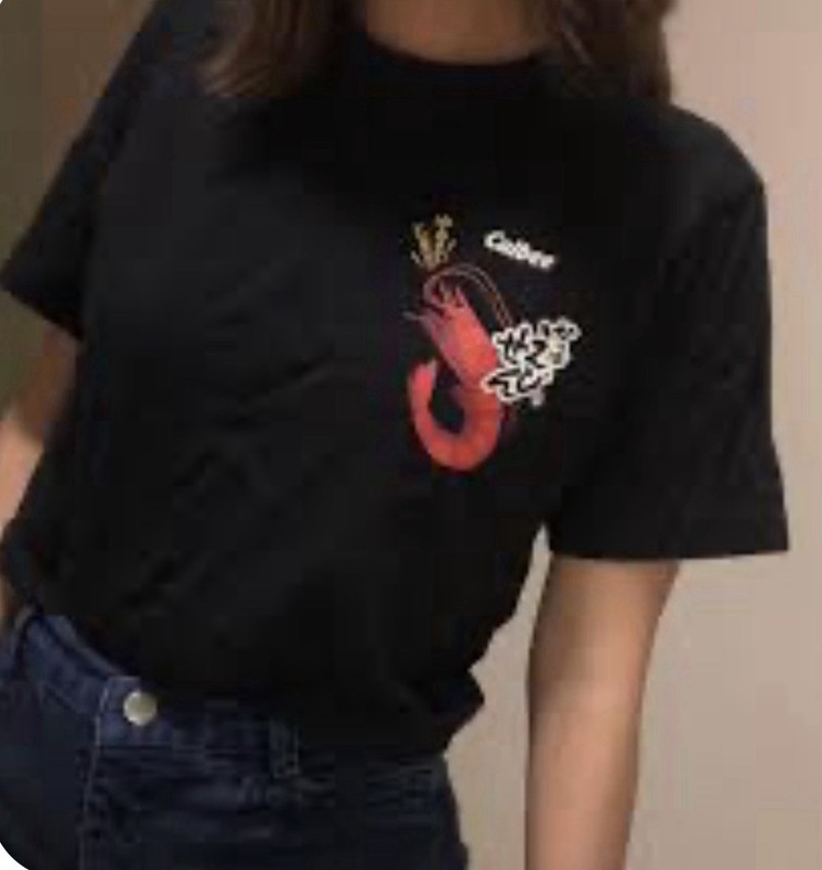 UNIQLO UT x Calbee Shrimp Chips Collab Limited Edition Black T-Shirt XS RARE HTF