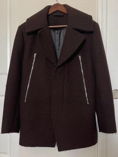 Acne Studios Zipper Wool Coat – Men’s Size 46 – Brown – B90 image 2