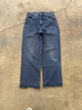 VTG 90s Made In USA Baggy Wide Leg Solo Blue Jeans - 32x30