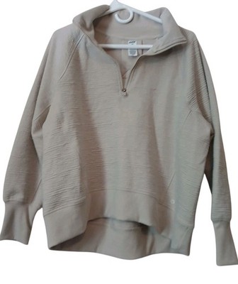 RBX Active 1/4-zip pullover sweatshirt, women lg light gray collared  Athleisure