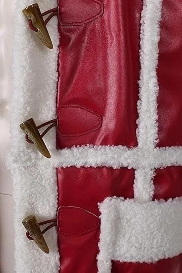 Men's Red Santa Claus Costume Jacket Christmas Movie Cosplay Holiday Wear - Image 4 of 4