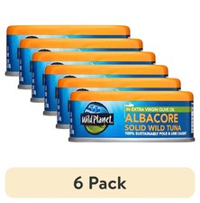  6 pack Wild Planet Wild Albacore Tuna in Extra Virgin Olive Oil, 5 oz Can