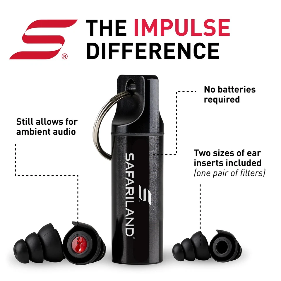 Pro Impulse Hearing Protection Earplugs Black Red NRR 33dB Shooting Range Use - Image 3 of 4