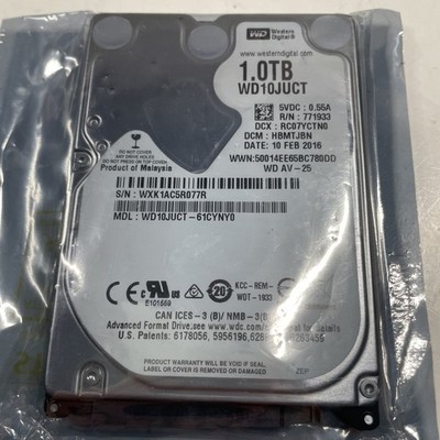 Western Digital 1TB WD10JUCT 5400RPM 16MB SATA 2.5'' Laptop HDD Hard Disk Drive