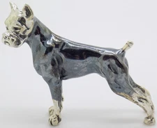 Vintage Italian Handmade Sterling Silver 925 Bulldog Figurine Large Miniature
