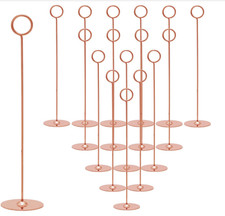 SIGN/PLACE CARD HOLDER  ROSEGOLD  STURDY, STAINLESS STEEL  12" HEIGHT