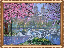 Bead Embroidery Kit "Spring bloom" Stitching Handmade Beadwork