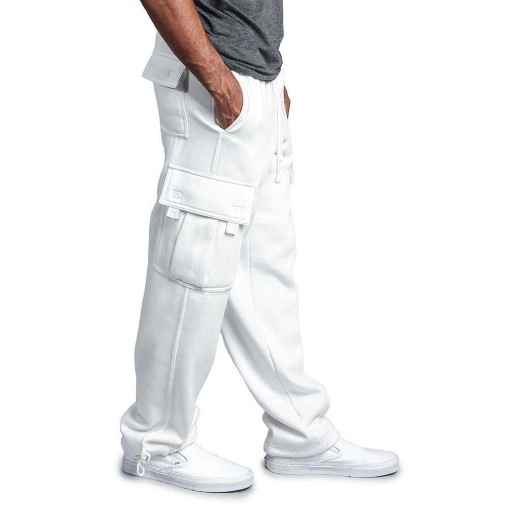 Men's Everyday Wear Cargo Joggers with Solid Colors and Functional Pockets