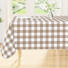 Rectangle Vinyl Table Cloth, Waterproof Buffalo Flannel Backed Tablecloth, Wipea