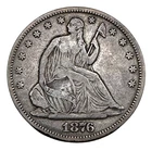US 1876 S Seated Liberty Half Dollar Silver 50 Cents VF-XF