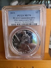 2021 Pcgs 35th Anniversary 2 Dollar Silver MS70
