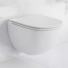 St. Tropez Wall Hung round Toilet Bowl Only 0.8/1.28 GPF Dual Flush in White