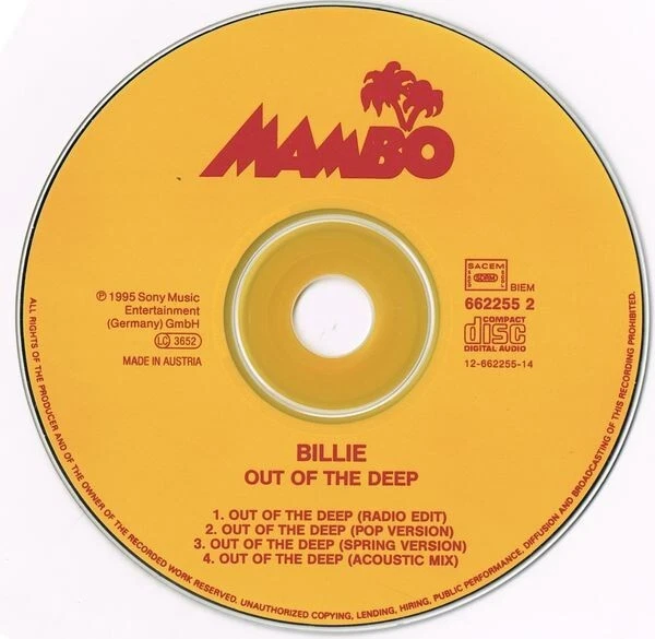 Billie - Out Of The Deep [Maxi-CD] 1995, sehr gut (0636) - Bild 3 von 4