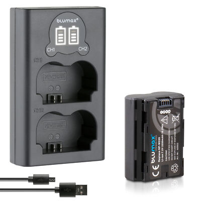 Akku + LCD Lader für Fuji NP-W235 FinePix NP-W235 XT-4 XT4 2250 mAh (7,2V)