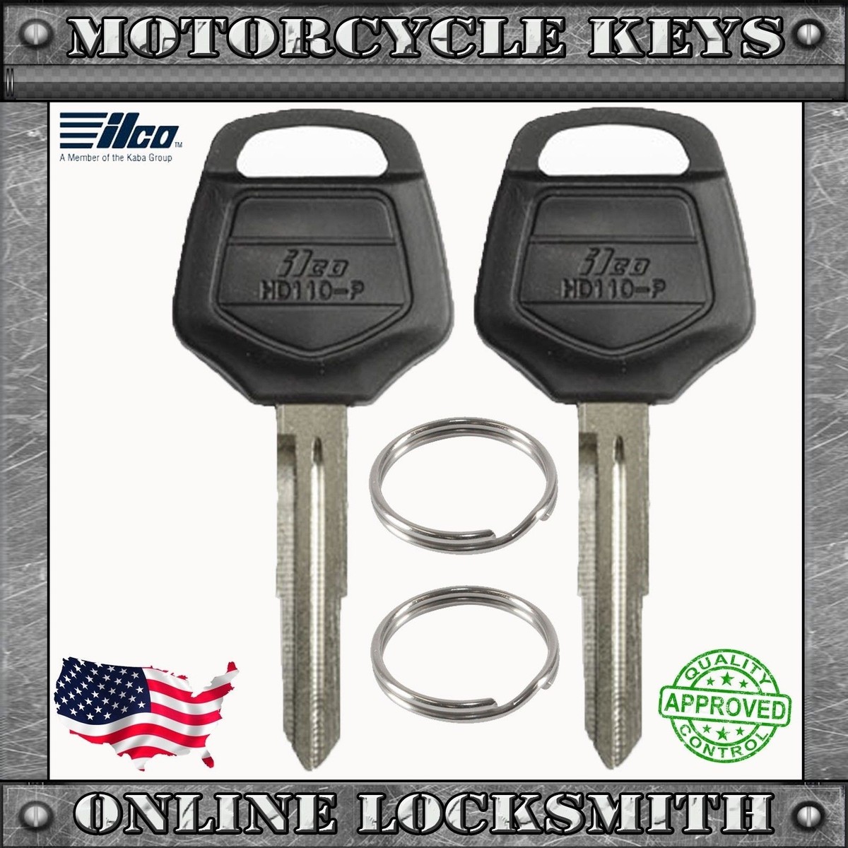 ILCO HD75 Uncut Motorcycle Key Blank For Honda | HOND-4I Keyway (10-Pack)