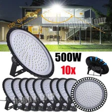 10X 500W 500Watt UFO LED High Bay Light Shop Light Warehouse Gym Industrial Lamp