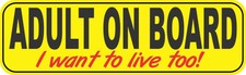10in x 3in Adult on Board Magnet Car Truck Vehicle Magnetic Sign
