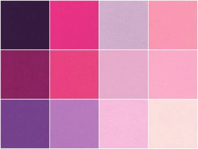 Paquete de dijes de algodón Kona - Paleta Wildberry ~ 42 cuadrados de 5" Foto 2 de 2