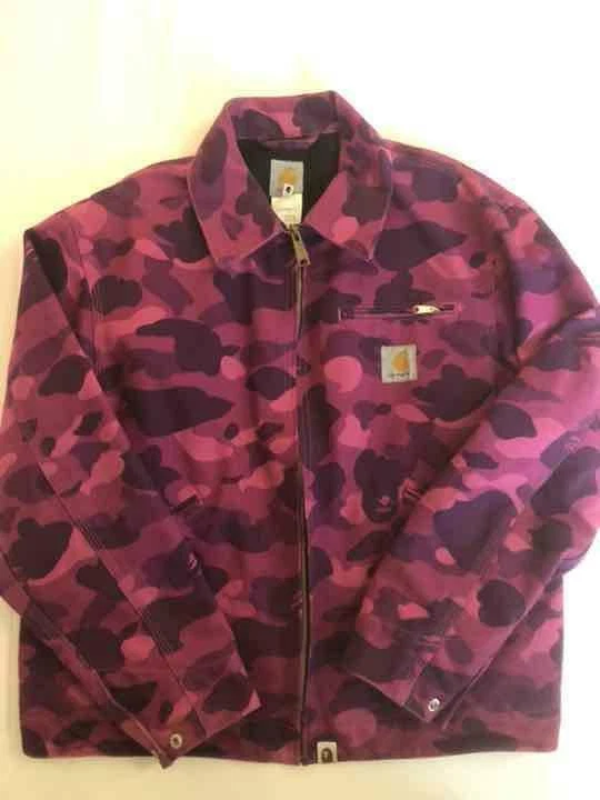 Used A BATHING APE × Carhartt Detroit Jacket Size M Purple Color Cotton O
