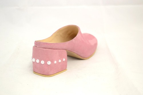OUTLET SALDI SCARPE SABOT DONNA camoscio rosa fatto in Italia tacco con  perle 37 | eBay