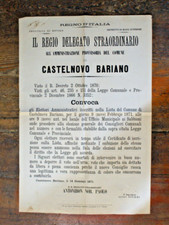 ROVIGO CASTEL NUOVO BARIANO CONVOCA ELETTORI  X ELEZ.CONSIGLIERI COMUNALI 1871-