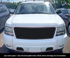 Fits 2007-2011 Tahoesuburbanavalanche Black Mesh Grille Combo