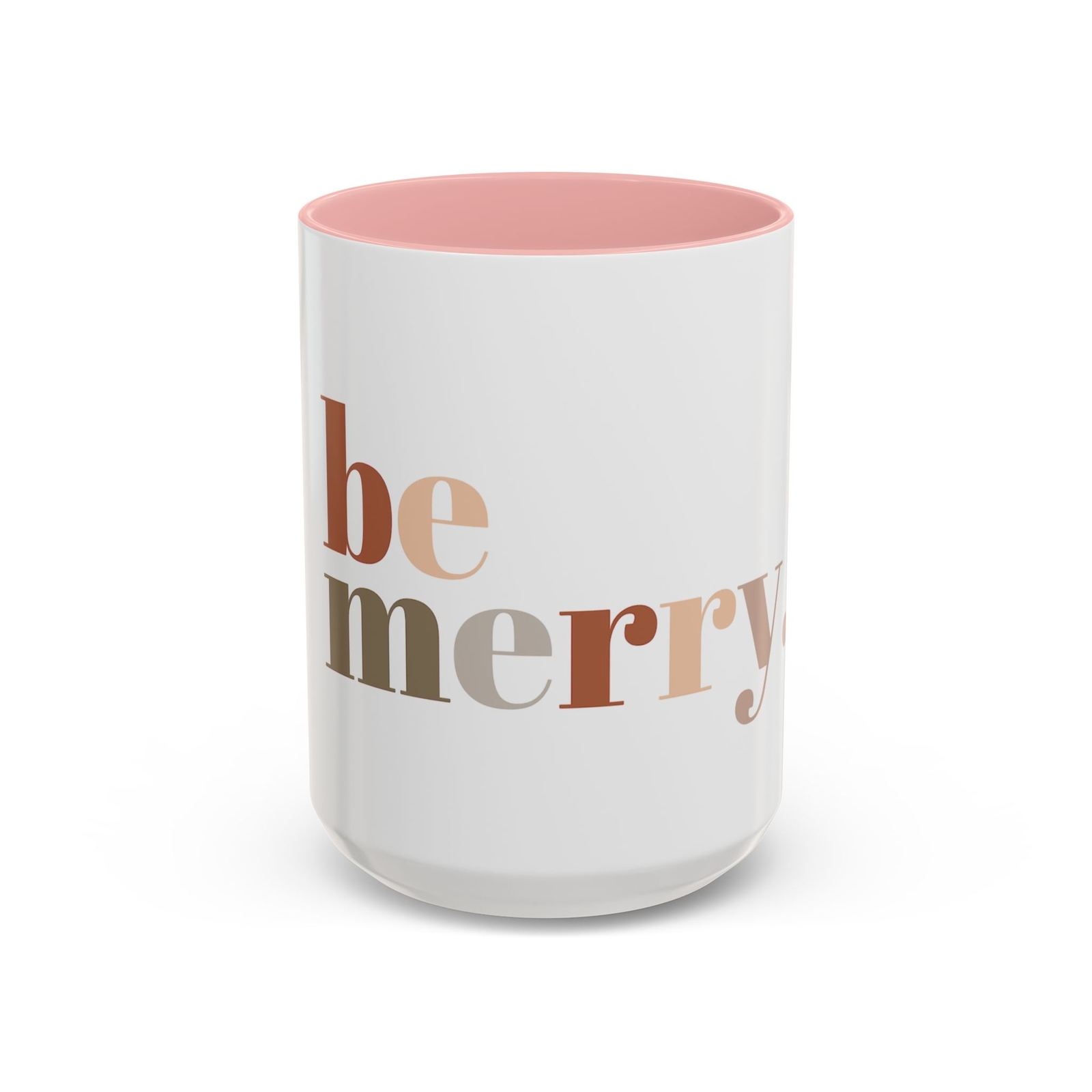 Holiday Accent Coffee Mug 'Be Merry', Christmas, Festive Tea Mug Hot Cocoa