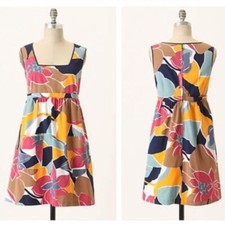 Anthropologie GIRLS FROM SAVOY 8 Dress BURGEONING LATITUDES Shift Cotton NWT