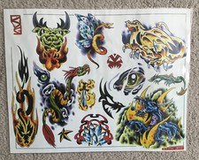 Tattoo Studio Shop Flash Single Dragons, Sword, Star, Fire, Flying 11"X17" Print