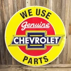 Chevrolet Chevy Genuine Parts Large Embossed Metal Tin Sign 24" Vintage Garage