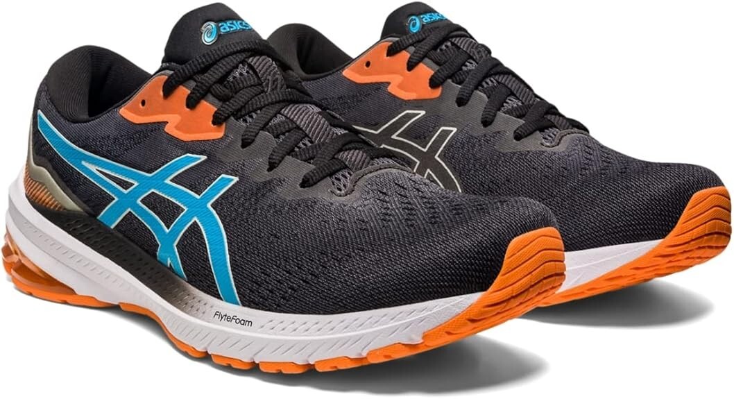 ASICS Men's GT-1000 Running Shoes Black/Island Blue US Size EU