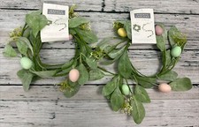Easter Wreath Garland w/ Eggs  Leaves NEW 2 PACKS 6 ft. each / 12 ft. total