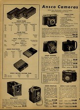 1951 PAPER AD 3 PG Ansco Camera Speedex Titan Spartus 35MM Box Cameras