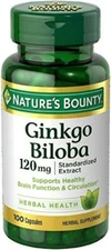 Ginkgo Biloba 120mg - 100 Capsules [Exp: 2026] Non-GMO Brain Function and Memory