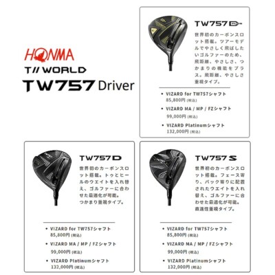 HONMA Tour World 2022 TW757 D PLUS Driver 9.0 Vizard 45 Graphite