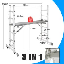 Heavy Duty Scaffolding Aluminium Ladder Telescopic Multi-Purpose Folding NonSlip
