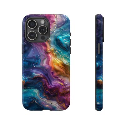 Phone Ink - iPhone | Galaxy | Pixel Case - Teal Purple Iridescent Liquid