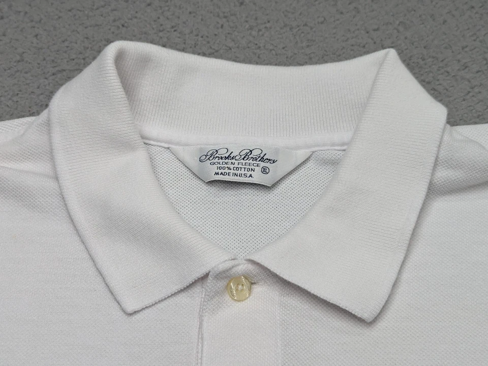 Camisa Polo Brooks Brothers De Colección Para Hombres XL Marfil SS Polar Dorado EE. UU. Escasa Foto 3 de 4